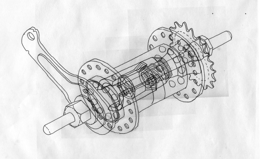 coaster brake hub internal view